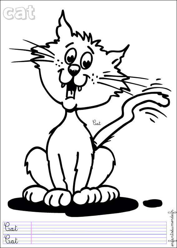 coloriage chat 4